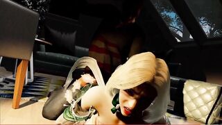 3D 美少女自慰被屌丝发现后遭到性侵